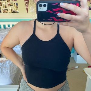 urban outfitters black halter top